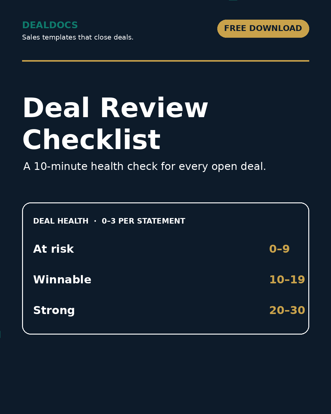Deal Review Checklist