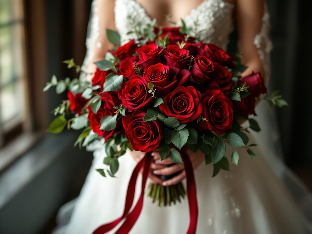 Timeless Red Rose Wedding Blueprint — Bridal bouquet