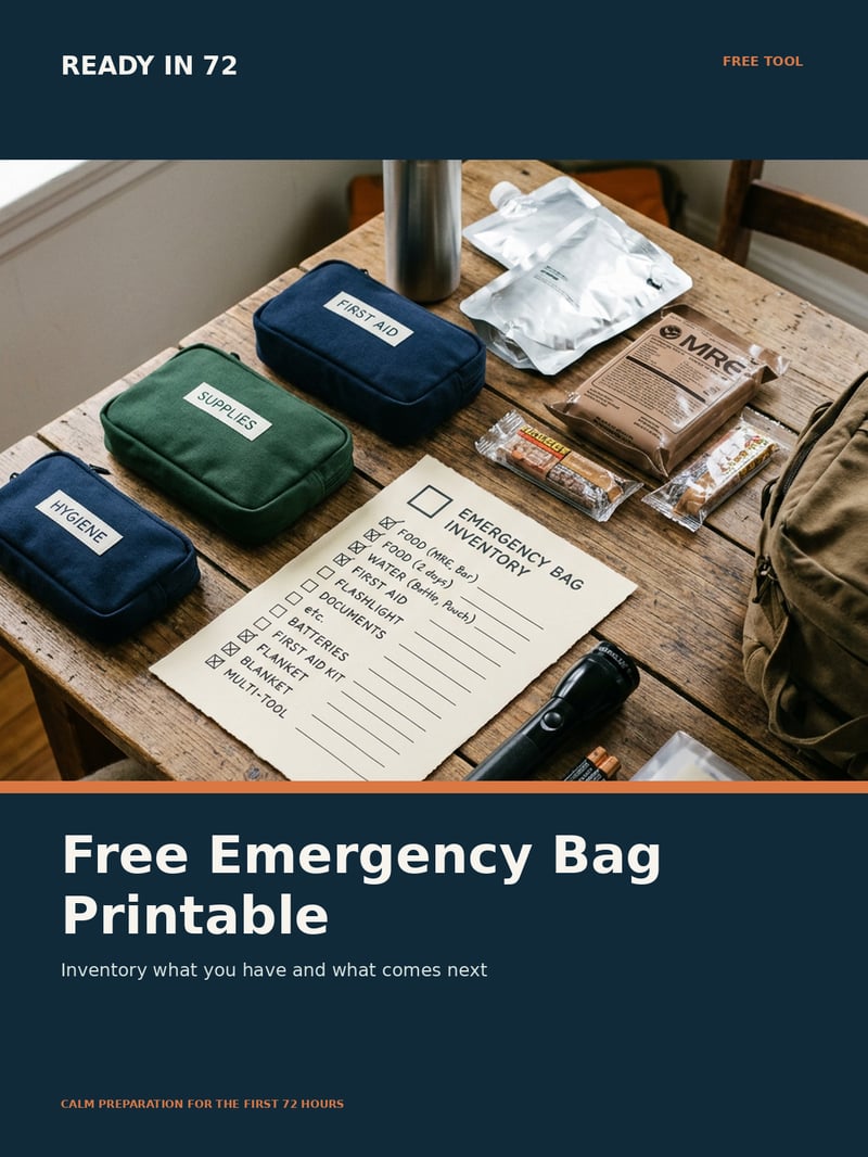 Free Emergency Bag Printable